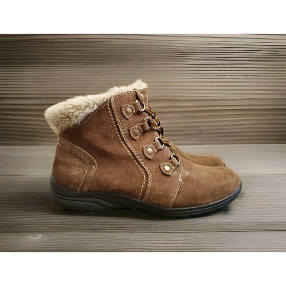 Earth Origins Crowley Suede Lace Up Boots Women’s Size 8.5 Brown - Picture 1 of 14